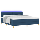 LED Box Spring Bed with Mattress LED Blue 180 x 200 cm Fabric