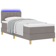 Boxspring bed 80x200 cm taupe met LED matras