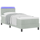 Boxspringbed 80x200 cm lichtgrijs fluweel