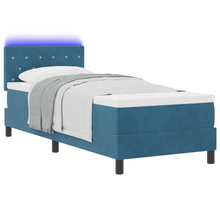 Boxspringbed met matras en LED fluweel donkerblauw 80x200 cm