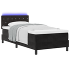 Boxspringbed 90x190 cm zwart fluweel met LED