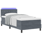 Boxspringbed met matras 90x200 cm donkergrijs fluweel