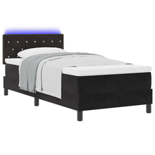 Boxspringbed met matras en LED fluweel zwart 90x200 cm