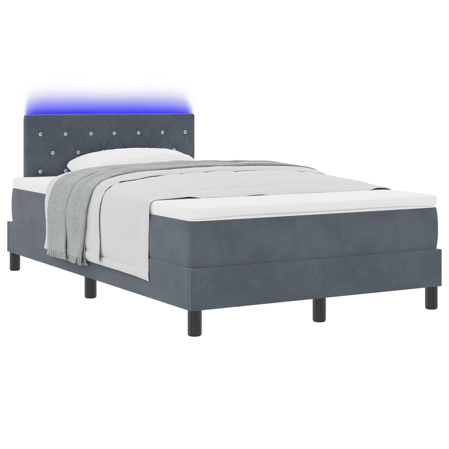 Boxspringbed met matras en LED fluweel donkergrijs 120x200 cm