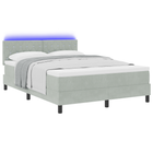 Boxspringbed met matras 140x200 cm lichtgrijs fluweel