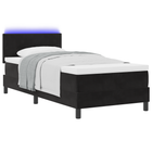 LED Box Spring Bed with Mattress with LED Black 80 x 200 cm Velvet