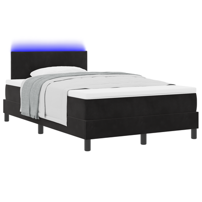 Boxspring Bed met Matras & LED Zwart 120x190 cm Fluweel