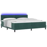 Boxspringbed 200x200 cm donkergroen fluweel met matras en LED