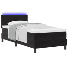 Boxspringbed met matras en LED fluweel zwart 90x200 cm