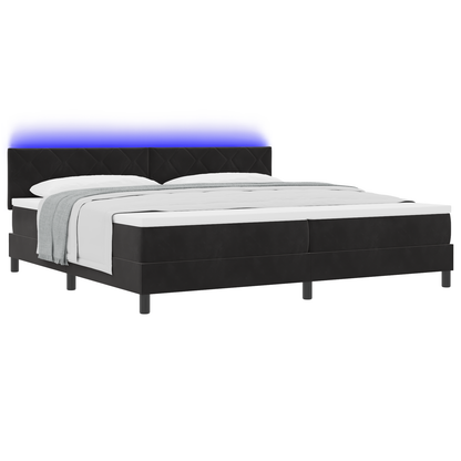 Boxspringbed met matras en LED fluweel zwart 200x200 cm