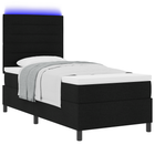 Box spring bed with mattress with LED Black 80 x 200 cm Fabric