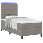 Boxspringbed met matras 90x190 cm taupe LED