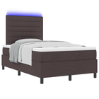 Boxspring bed 120x190 cm donkerbruin met matras en led