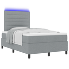 Boxspring bed 120x200 cm lichtgrijs met LED matras