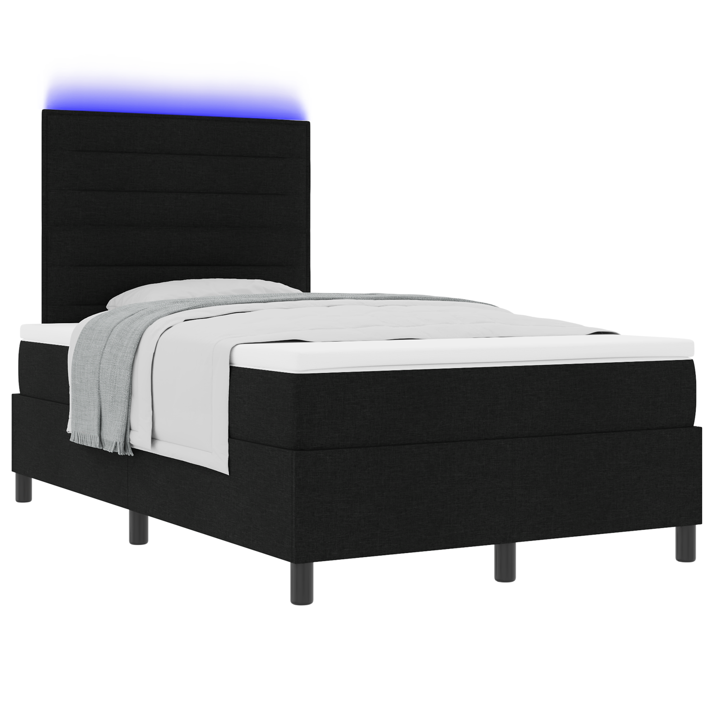 Boxspringbed met matras en LED stof zwart 120x200 cm