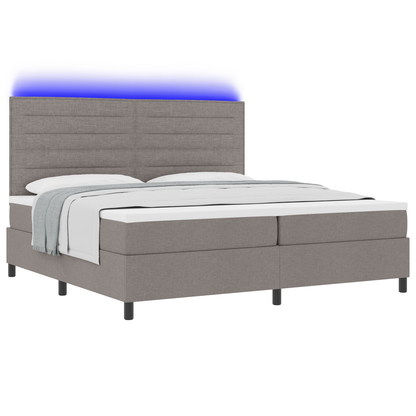Boxspringbed met matras en LED stof taupe 180x200 cm