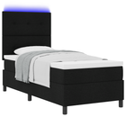 Boxspring bed 80x200 cm zwart met matras en LED