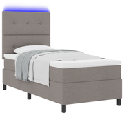 Boxspringbed 100x200 cm taupe met matras en led