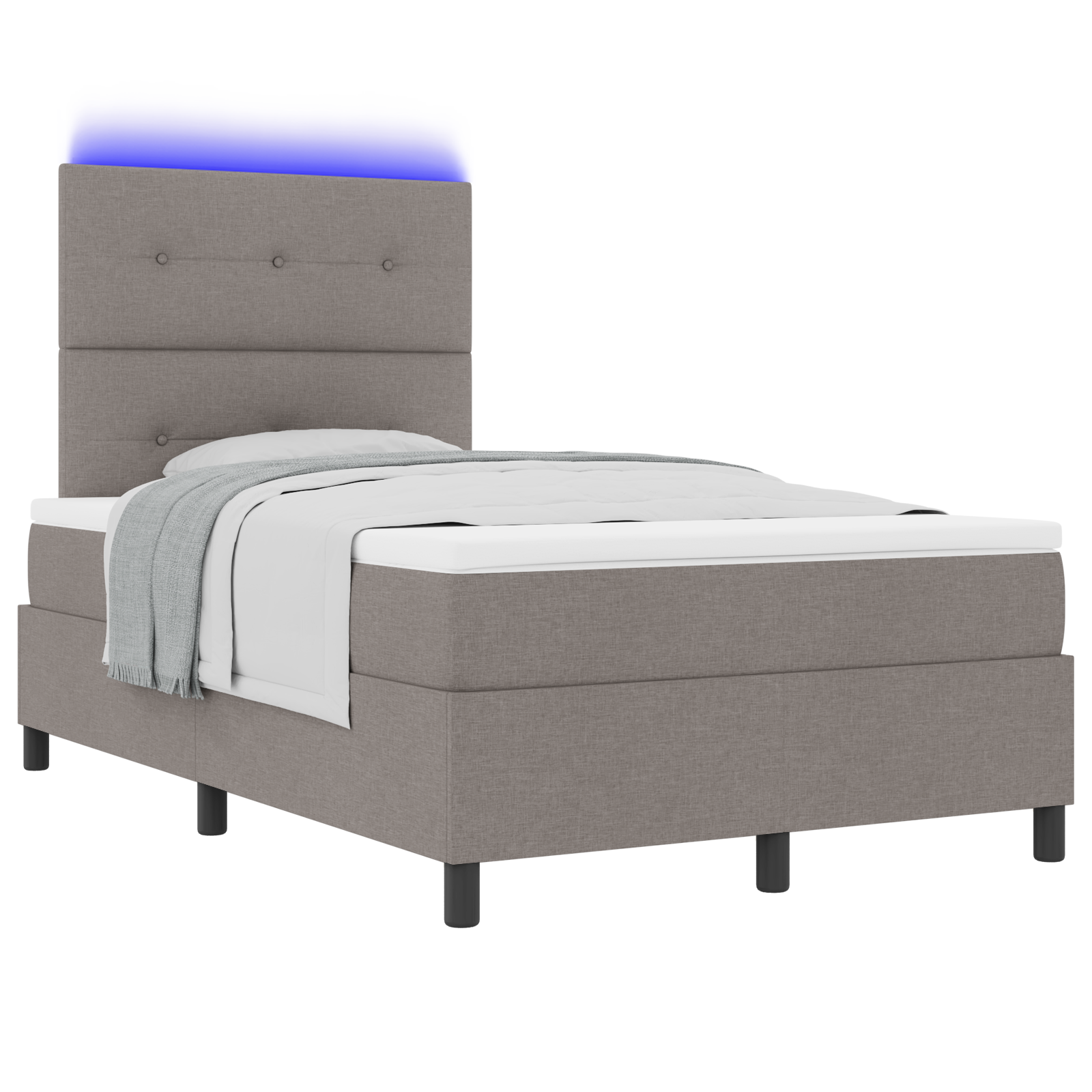 Boxspring Bed met Matras & LED Taupe 120x190 cm Stof