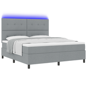 Boxspringbed 180x200 cm lichtgrijs met matras en LED