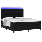 Boxspringbed 180x200 cm zwart met matras en LED