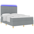 Boxspringbed 140x200 cm lichtgrijs met LED matras