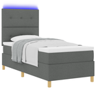 Boxspring bed 80x200 cm donkergrijs met matras en LED