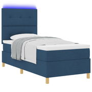 Boxspringbed met matras 80x200 cm blauw stof