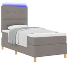 Boxspringbed met matras 90x200 cm taupe LED