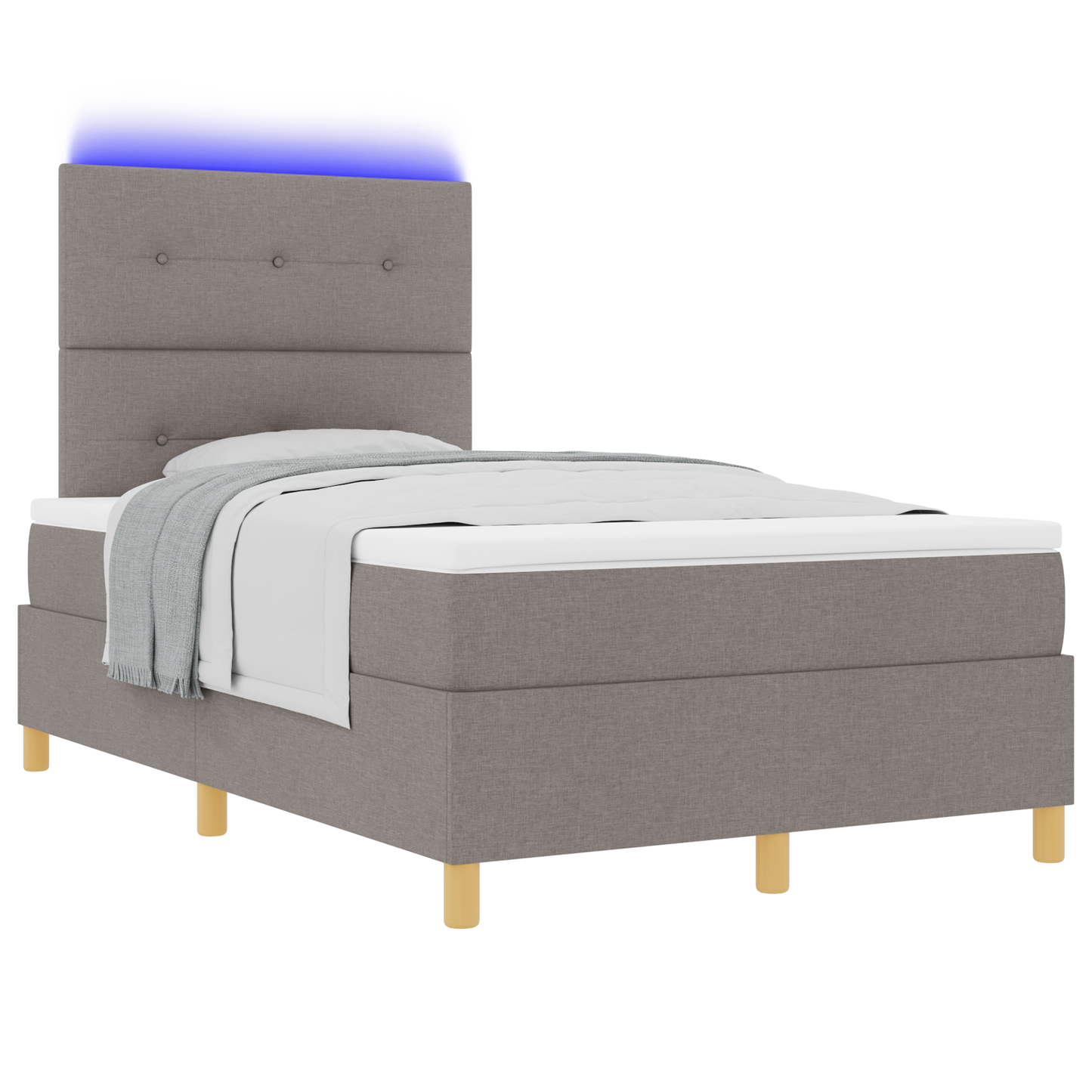 Boxspringbed met matras en LED stof taupe 120x200 cm