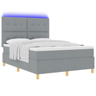 Boxspringbed met matras 140x190 cm lichtgrijs stof