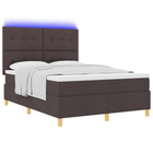 Boxspringbed 140x190 cm donkerbruin met LED matras