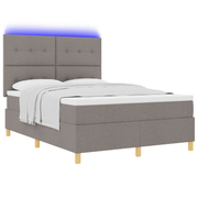 Boxspringbed met matras 140x200 cm taupe LED