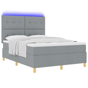 Boxspringbed 160x200 cm lichtgrijs met LED