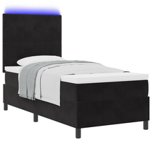 Boxspringbed met matras en LED fluweel zwart 90x200 cm