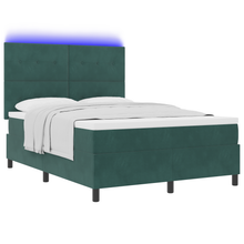 Boxspringbed met matras en LED fluweel donkergroen 160x200 cm
