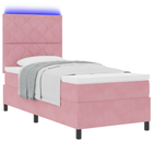 Boxspringbed 90x200 cm roze met matras en LED