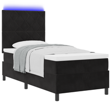 Boxspringbed met matras en LED fluweel zwart 100x200 cm