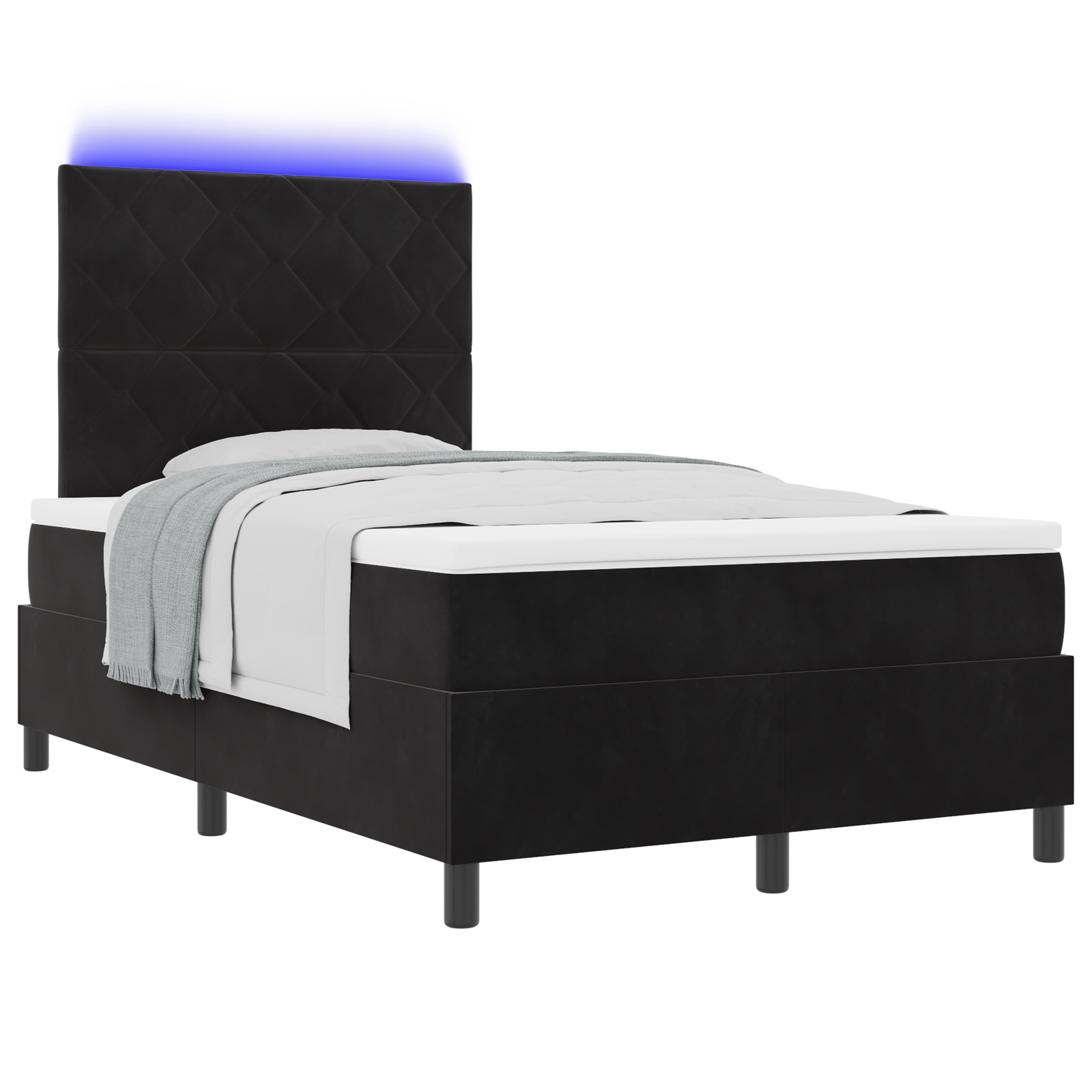 Boxspringbed met matras en LED fluweel zwart 120x190 cm