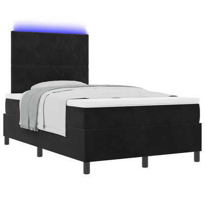 Boxspringbed met matras en LED fluweel zwart 120x190 cm