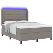 Boxspringbed 140x190 cm taupe met LED matras