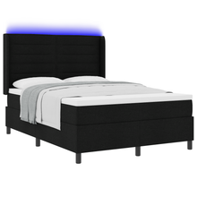 Boxspringbed met matras en LED stof zwart 160x200 cm