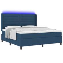 Boxspringbed met matras en LED stof blauw 180x200 cm