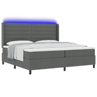 LED Box Spring Bed with mattress Dark Grey 200 x 200 cm Fabric