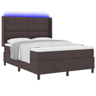 Boxspringbed 160x200 cm donkerbruin met LED