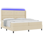Boxspringbed met matras 200x200 cm crème LED