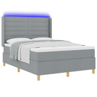 Boxspringbed 140x190 cm lichtgrijs stof