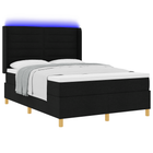 Box spring bed with mattress with headboard Black 140 x 190 cm Fabric