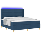 Box spring bed with mattress with headboard Blue 140 x 200 cm Fabric