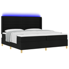 Box spring bed with mattress with LED Black 140 x 200 cm Fabric